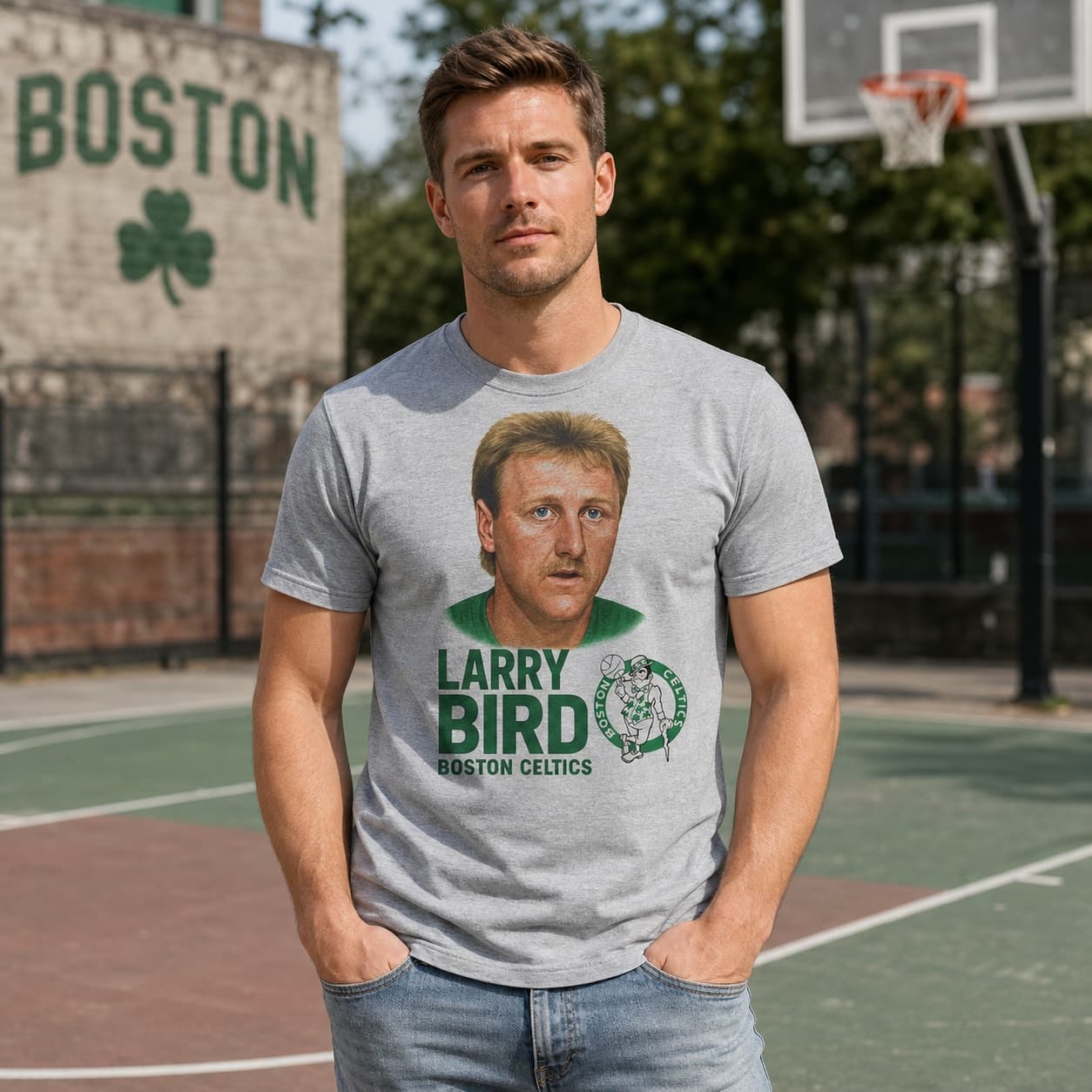 Boston Celtics Larry Bird Retro Basketball 1991 Shirt