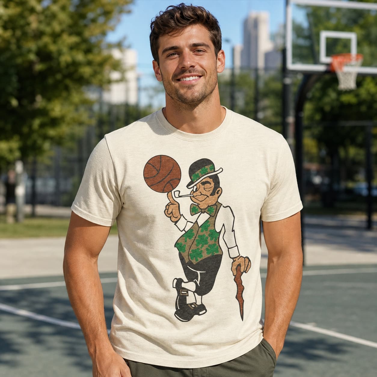 Boston Celtics Retro Basketball Mascot 1950 Shirt