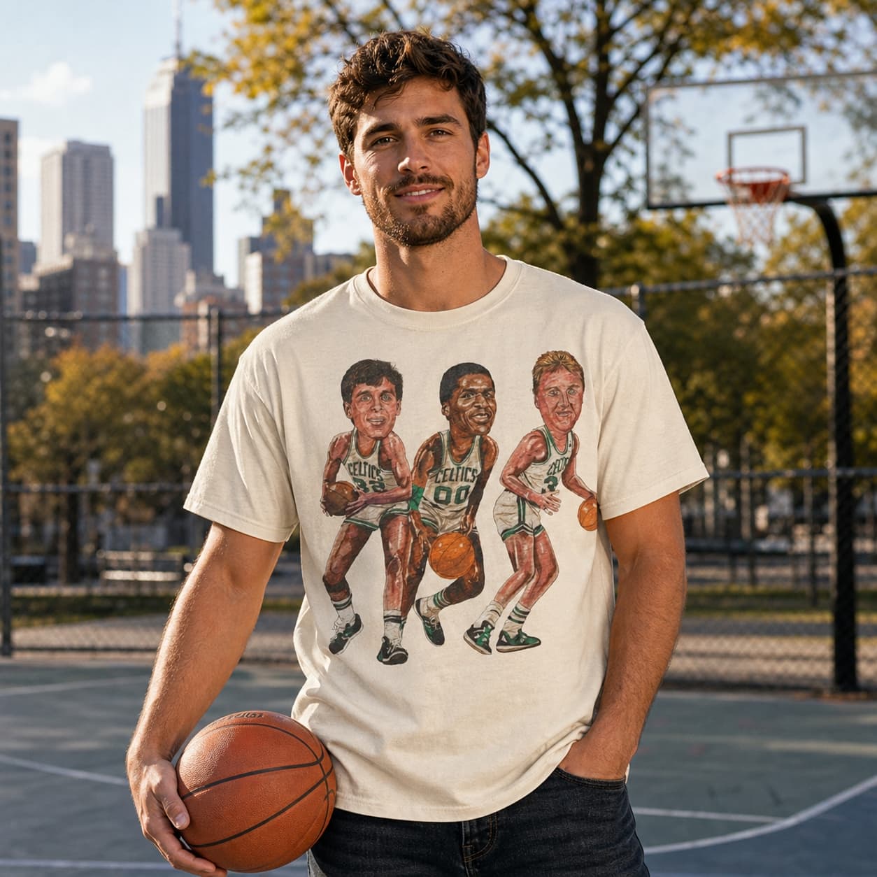 Boston Celtics Retro Big 3 Bird McHale Parrish Basketball Shirt