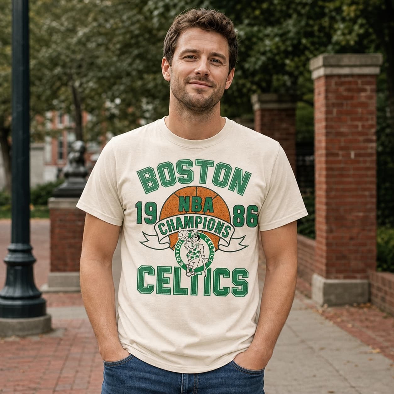 Boston Celtics Retro Championship Basketball 1986 Shirt