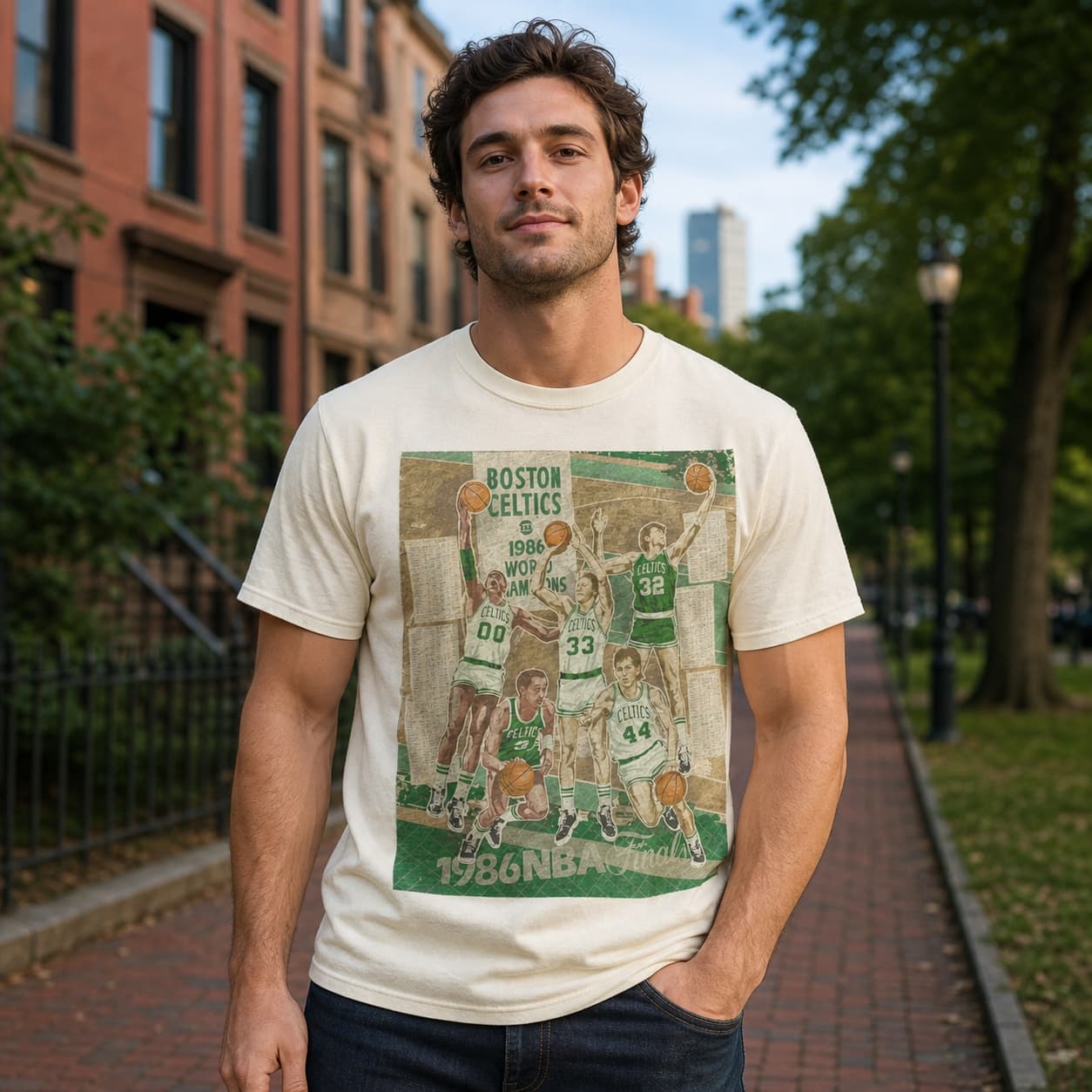 Boston Celtics Retro Finals Champs Basketball 1986 Shirt