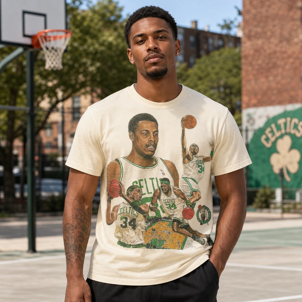 Boston Celtics Retro Paul Pierce Basketball Shirt