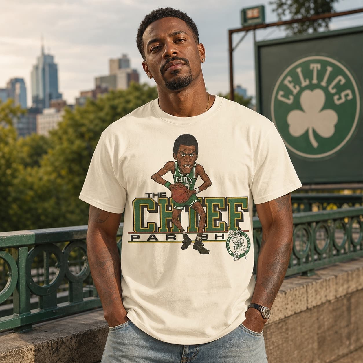 Boston Celtics Robert Parish The Chief Exclusive Retro Basketball 1986 Shirt