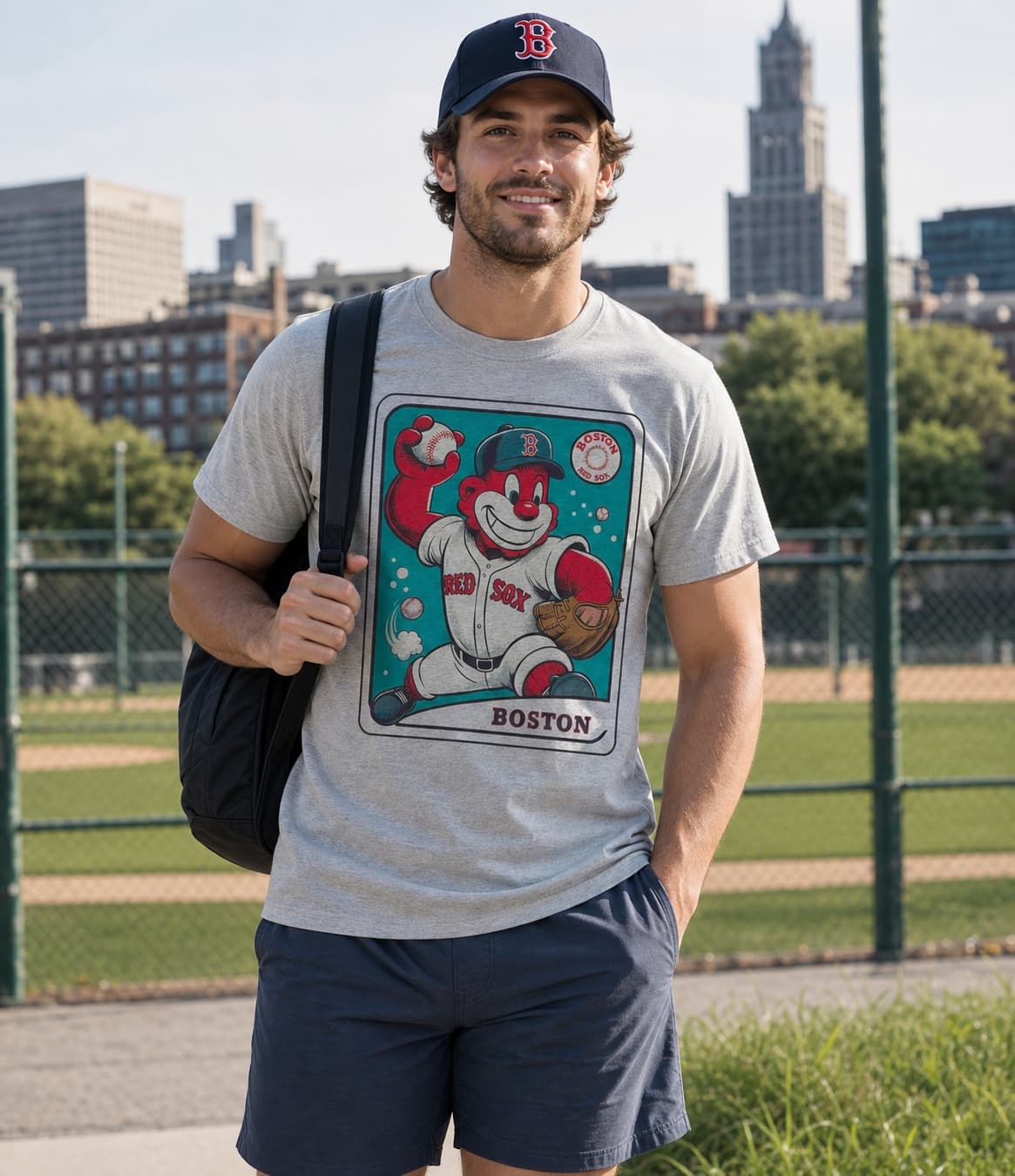 Boston Red Sox Baseball Mascot Mania Artwork Shirt