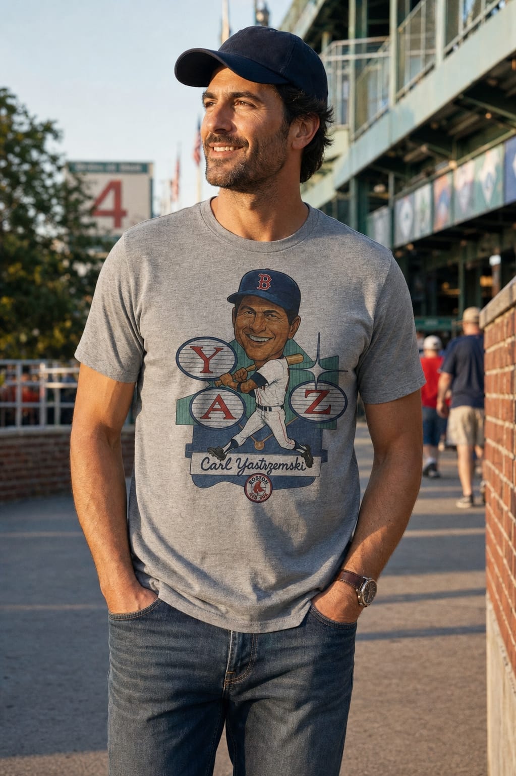 Boston Red Sox Carl Yastrzemski Exclusive Retro Baseball 1975 Artwork Shirt