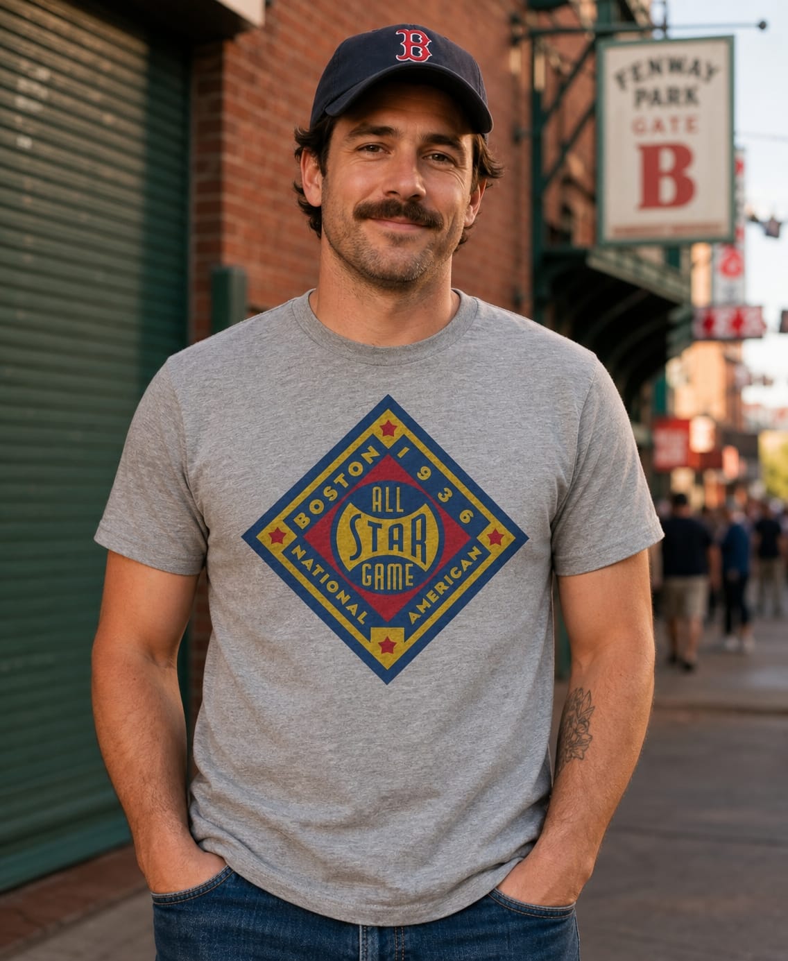 Boston Red Sox Retro All Star Game Baseball 1936 Artwork T-Shirt