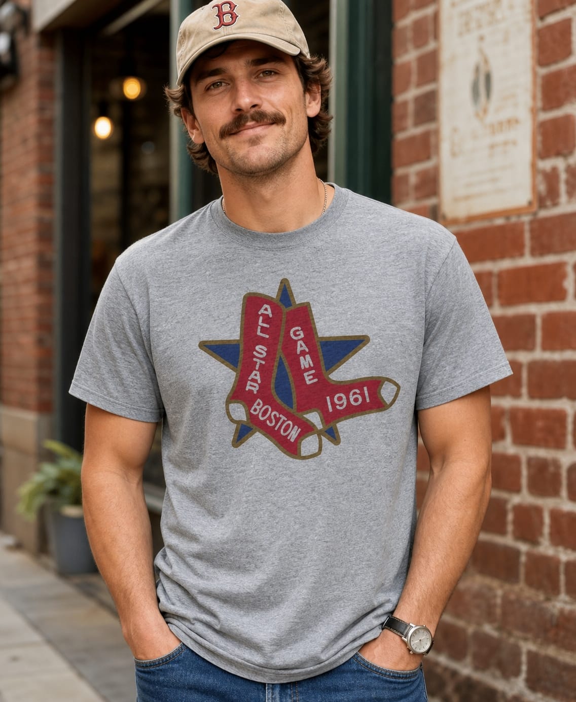 Boston Red Sox Retro All Star Game Baseball 1961 Artwork T-Shirt