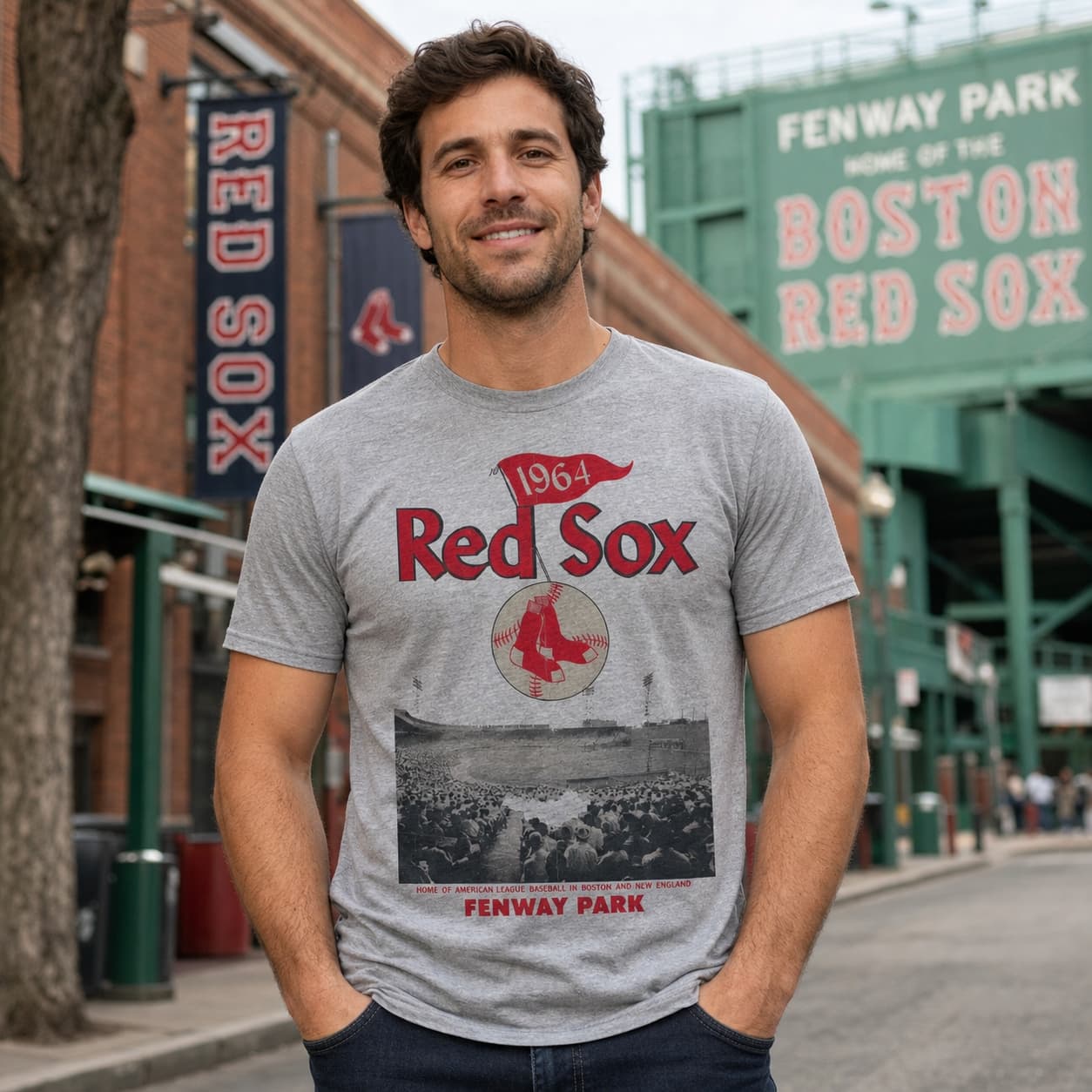 Boston Red Sox Retro Baseball 1964 Artwork Shirt