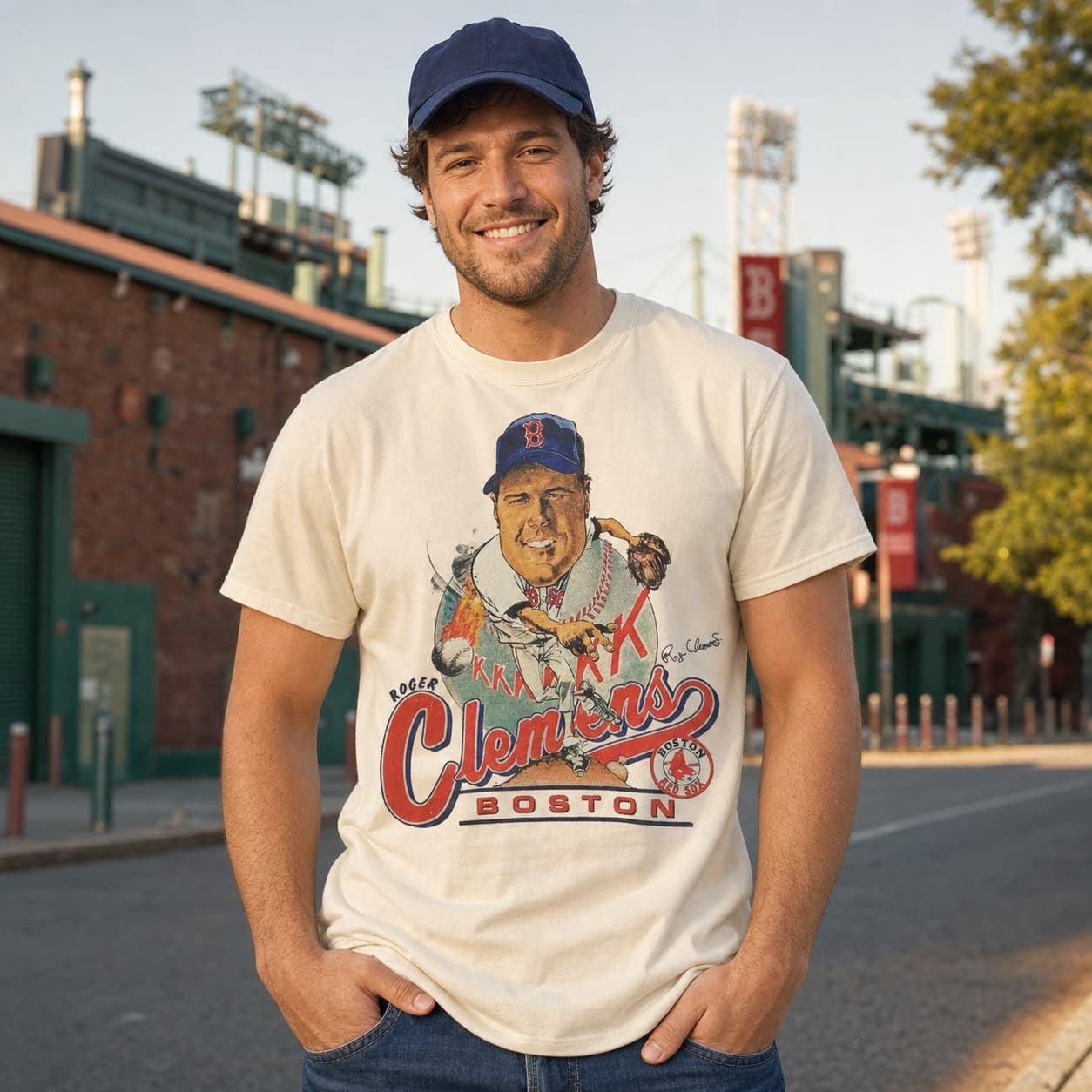 Boston Red Sox Retro Roger Clemens Baseball 1985 Artwork Shirt