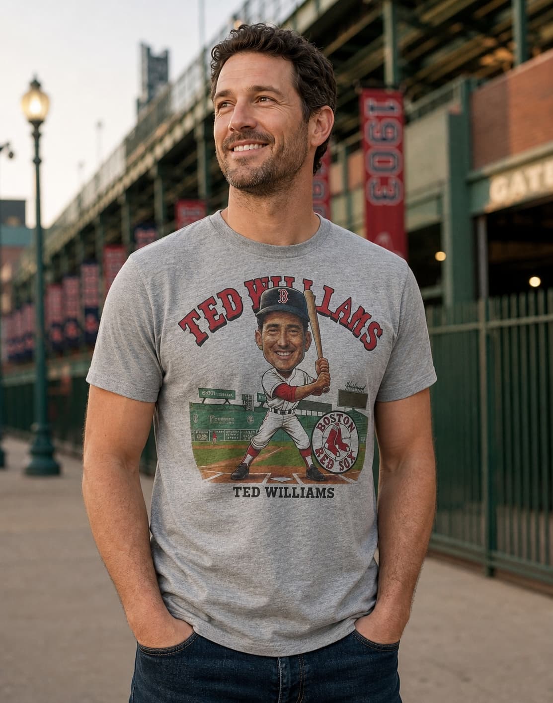 Boston Red Sox Ted Williams Exclusive Retro Baseball 1941 Artwork Shirt