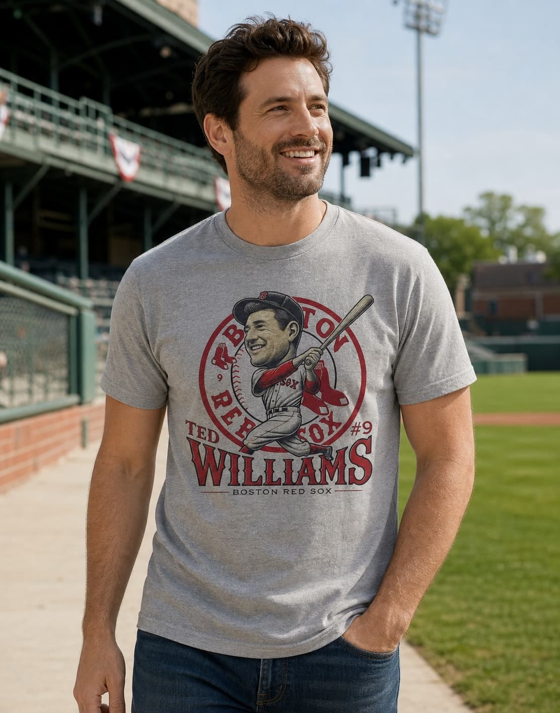 Boston Red Sox Ted Williams Exclusive Retro Baseball 1955 Artwork Shirt