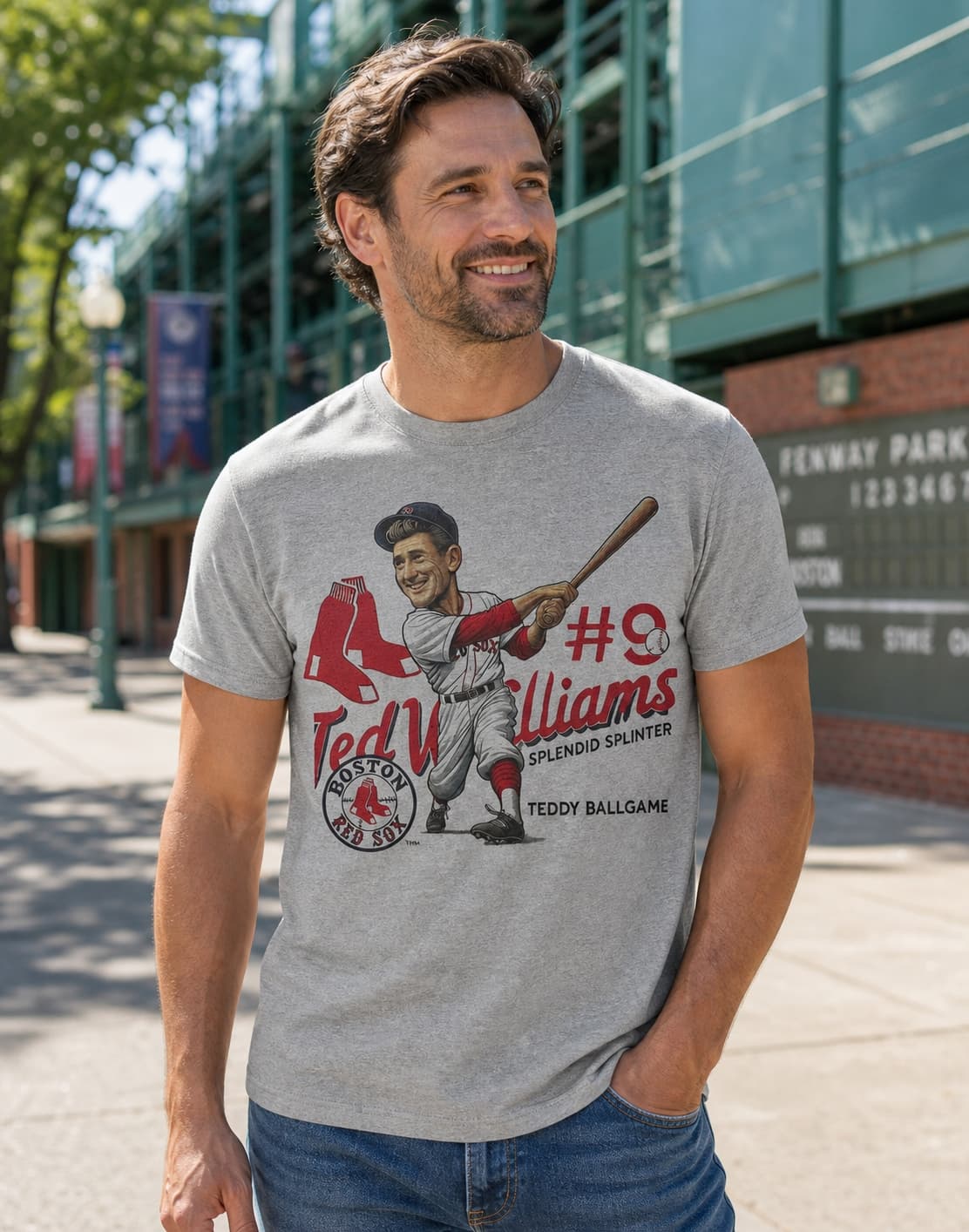 Boston Red Sox Ted Williams Teddy Ballgame Exclusive Retro Baseball Artwork Shirt