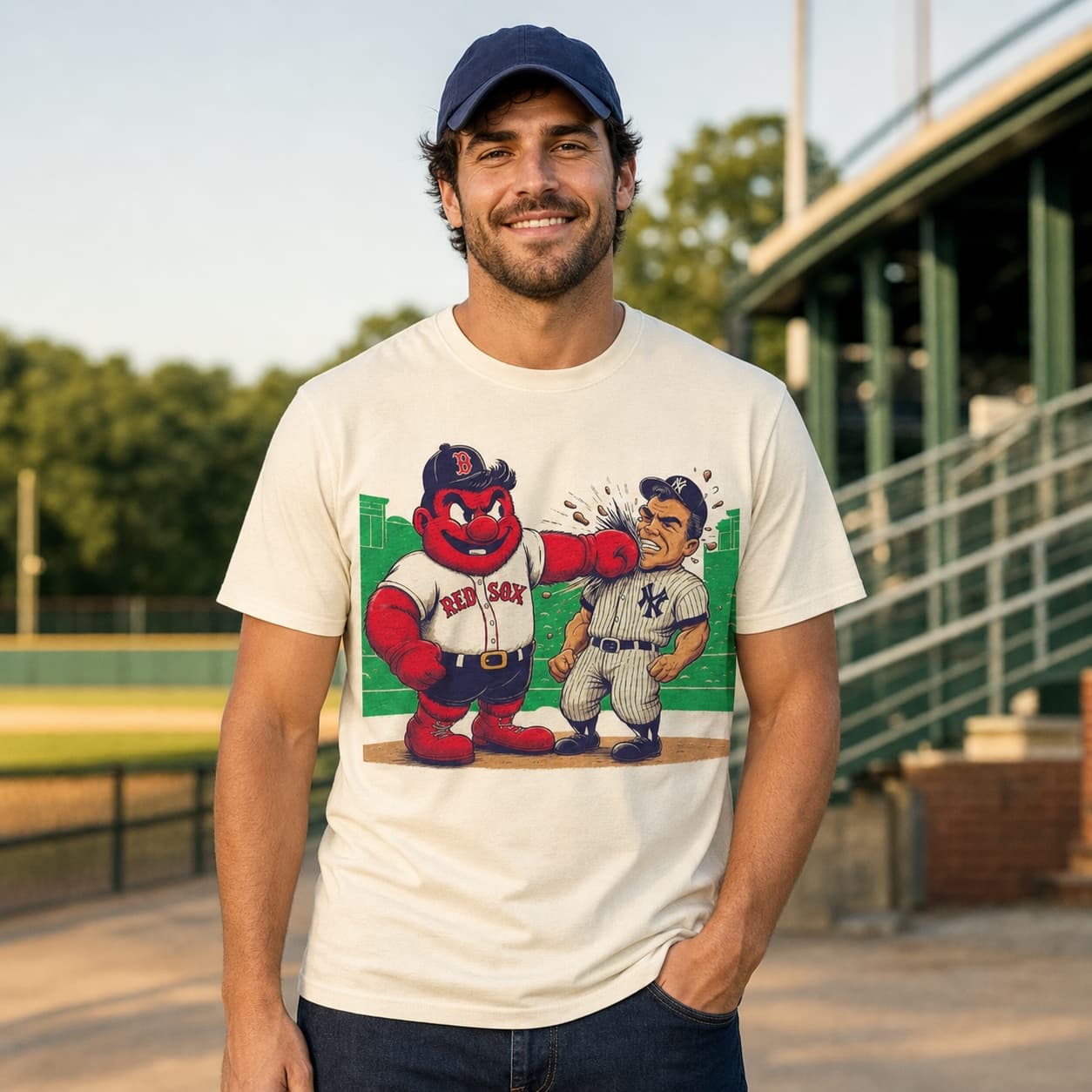 Boston Red Sox vs. New York Yankees Retro Rivalry Baseball 1985 Artwork Shirt