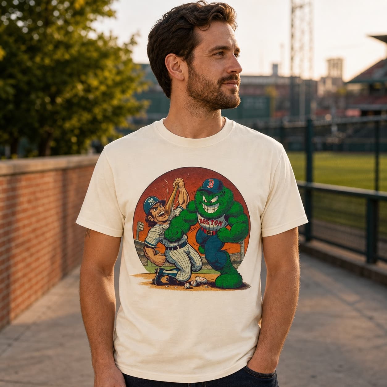 Boston Red Sox vs. New York Yankees Retro Rivalry Baseball 1993 Artwork Shirt
