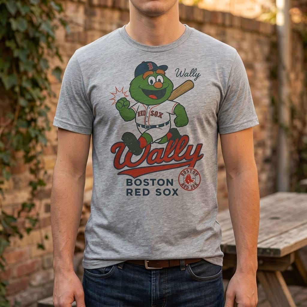 Boston Red Sox Wally Mascot Retro Baseball Artwork Shirt