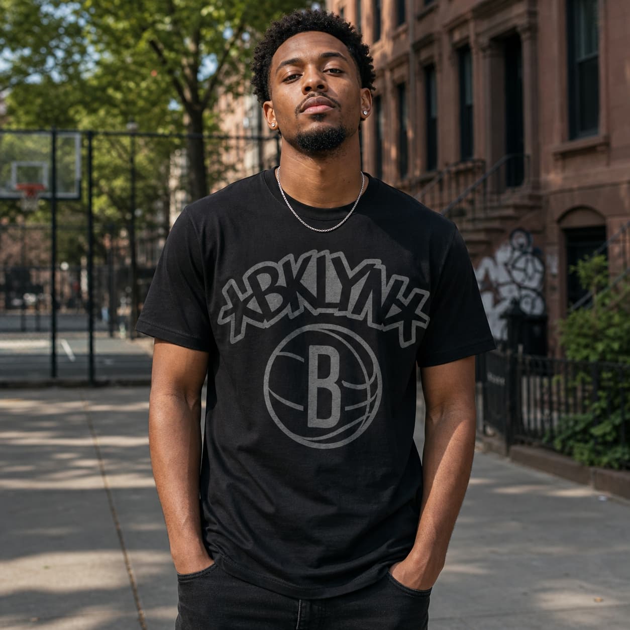 Brooklyn Nets Retro Basketball Graffiti Font Shirt