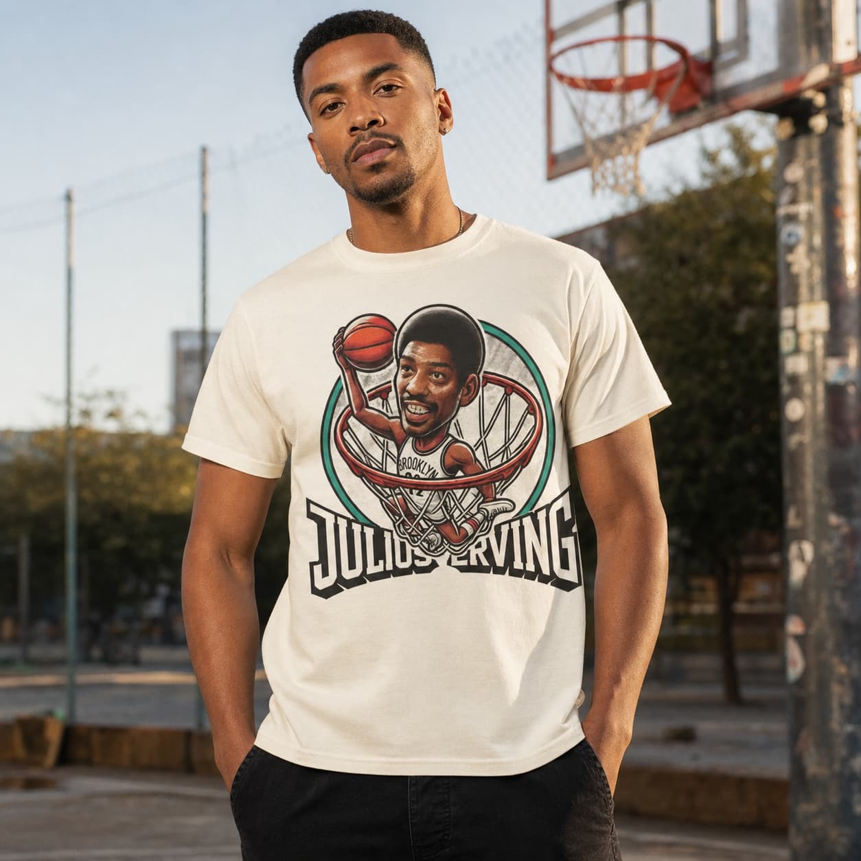 Brooklyn New Jersey Nets Julius Erving Dr. J Exclusive Retro Basketball Shirt