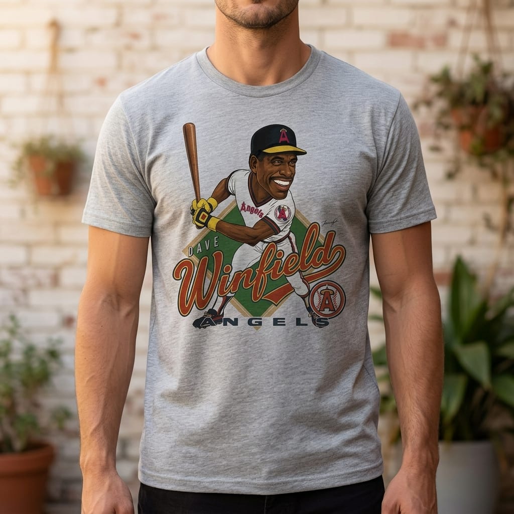 California Angels Dave Winfield Retro Baseball 1990 Artwork Shirt