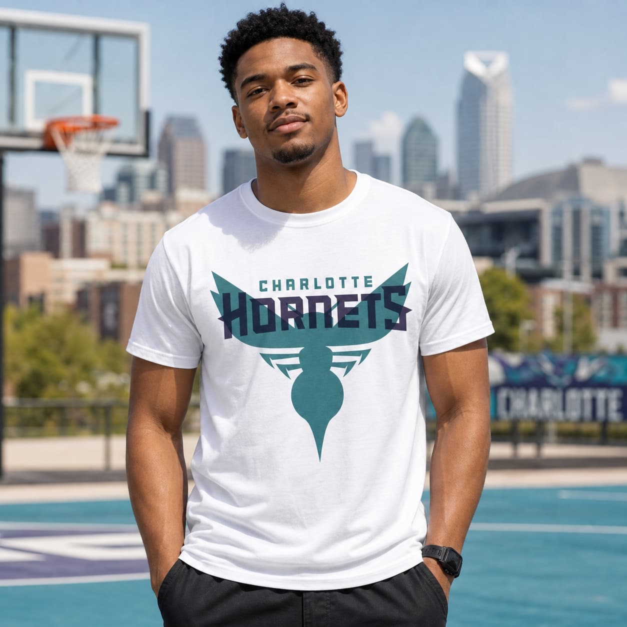 Charlotte Hornets Exclusive Retro Basketball Teal Mascot Shirt