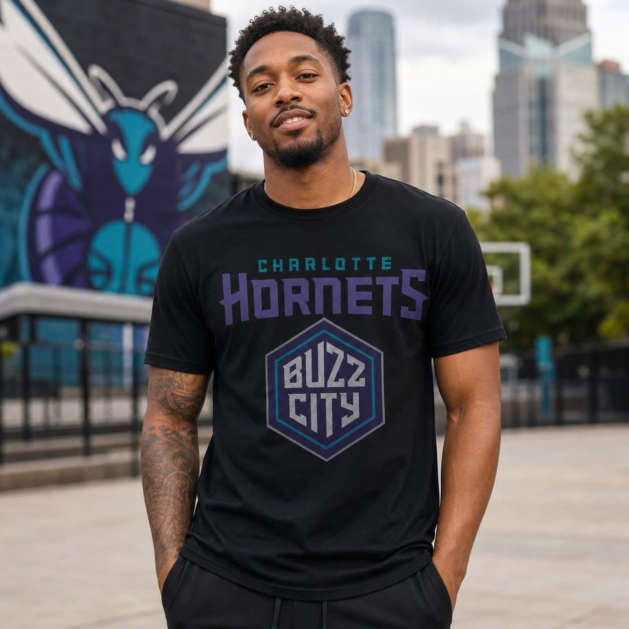 Charlotte Hornets Retro Basketball Buzz City Shirt