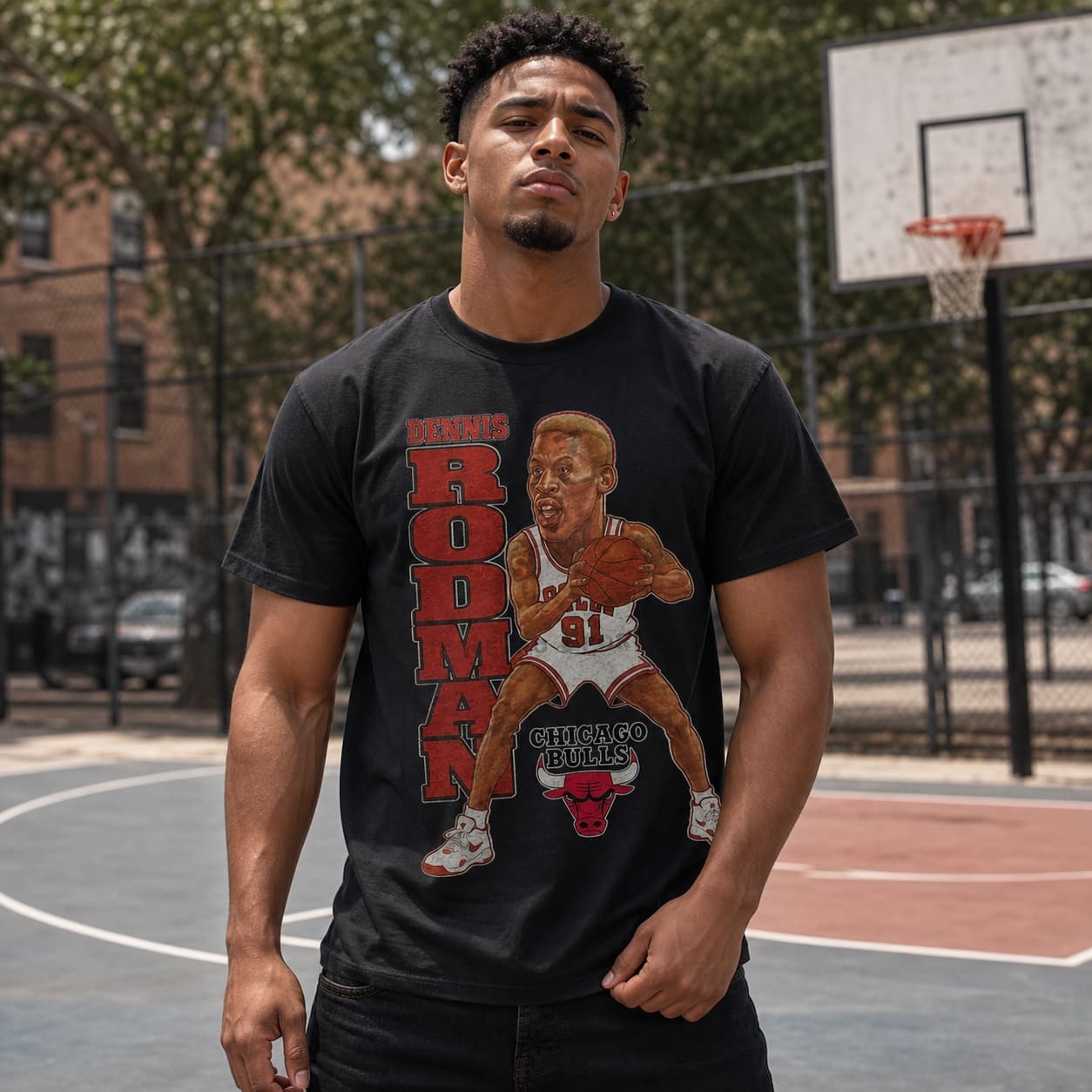 Chicago Bulls Dennis Rodman Retro Basketball 1996 Shirt