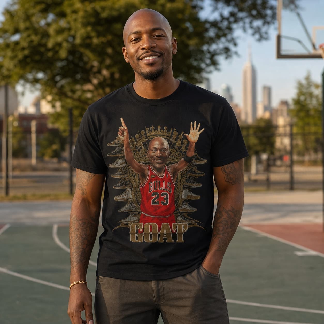 Chicago Bulls Michael Jordan GOAT Retro Basketball Shirt