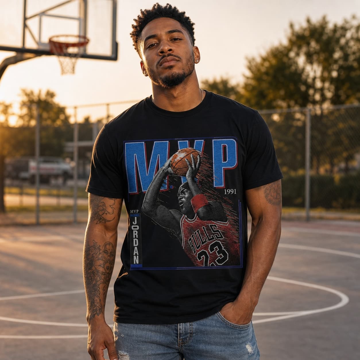 Chicago Bulls Michael Jordan MVP Retro Basketball 1991 T-Shirt