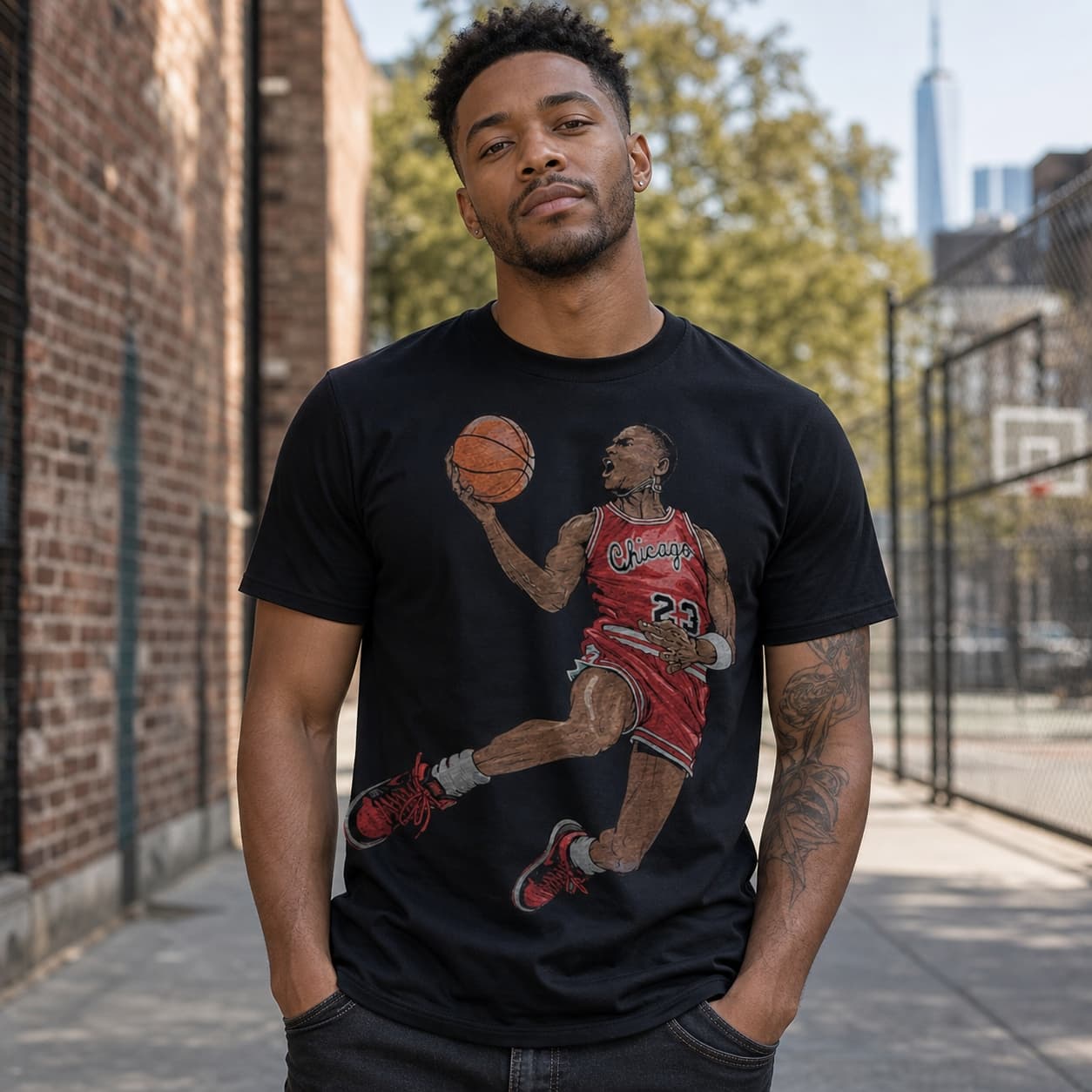Chicago Bulls Retro #23 Michael Air Jordan Basketball 1986 Shirt