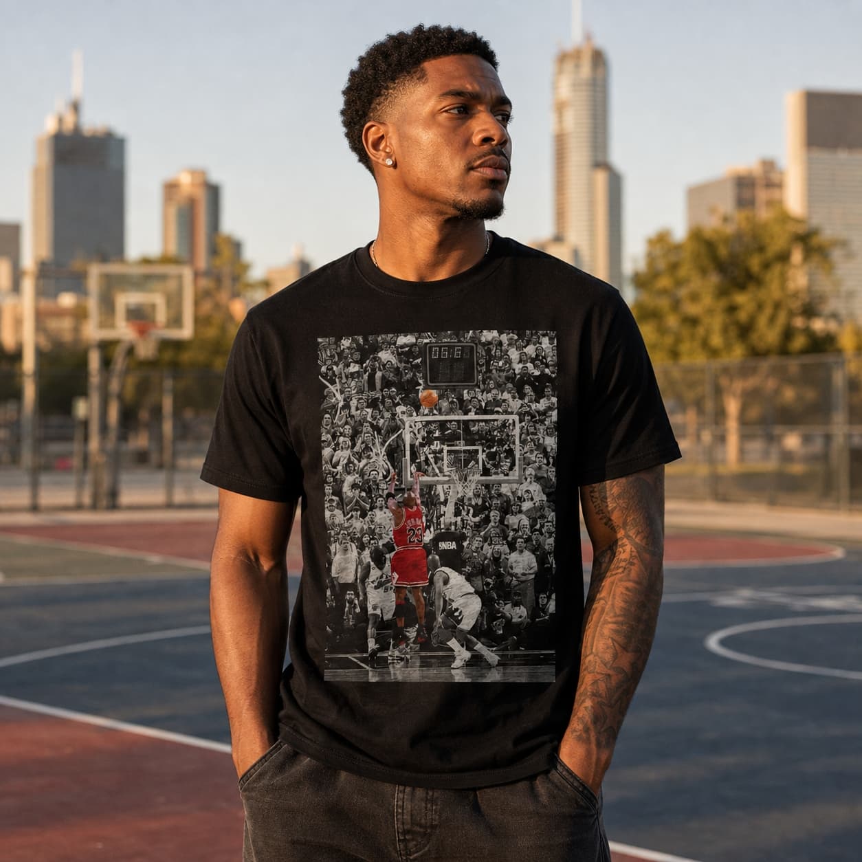 Chicago Bulls Retro Michael Air Jordan Basketball The Shot Shirt