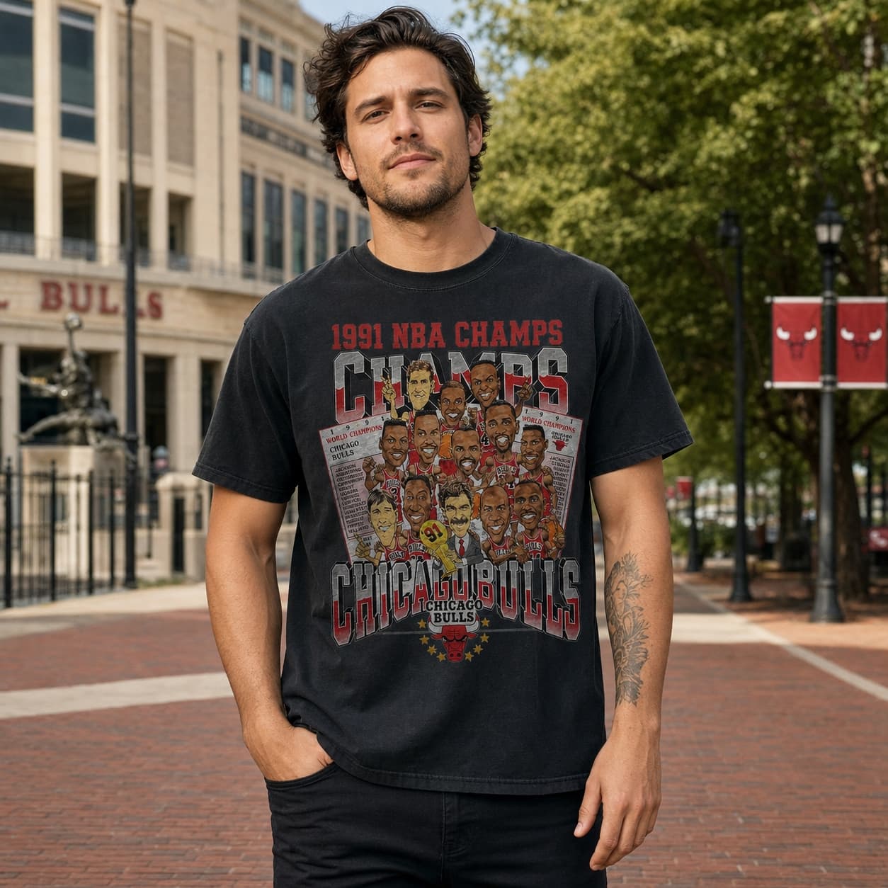 Chicago Bulls Retro World Champs Basketball 1991 Shirt