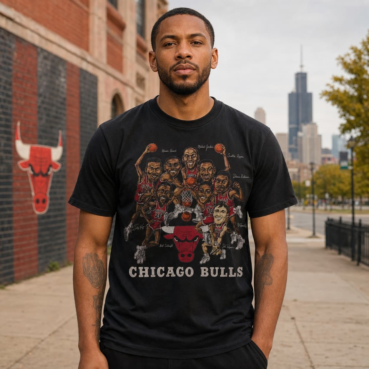 Chicago Bulls Team Michael Jordan Retro Basketball 1992 T-Shirt