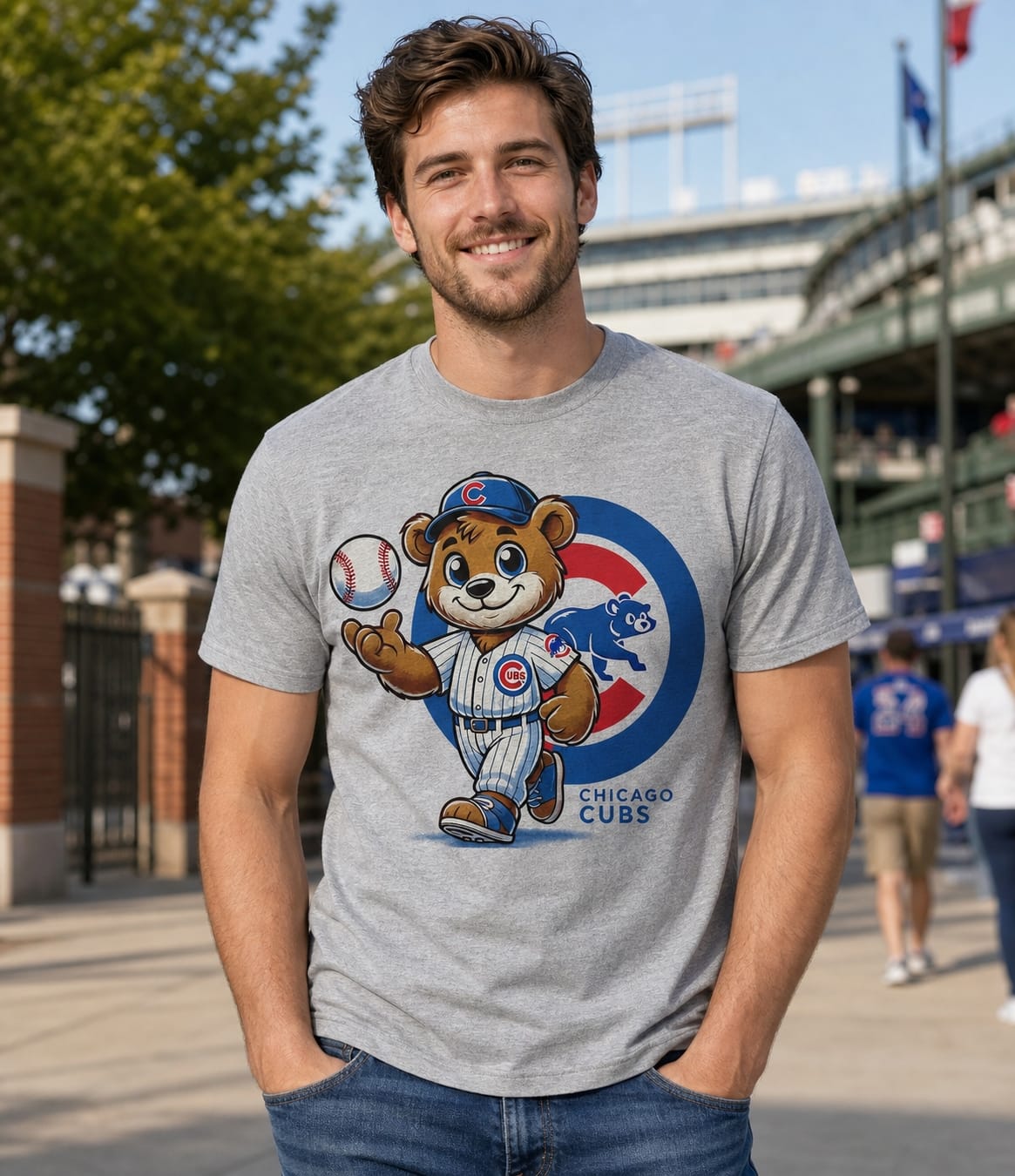 Chicago Cubs Exclusive Retro Baseball Mascot Artwork Shirt