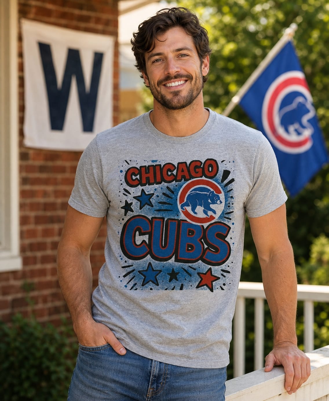 Chicago Cubs Graffiti Exclusive Retro Baseball Artwork T-Shirt