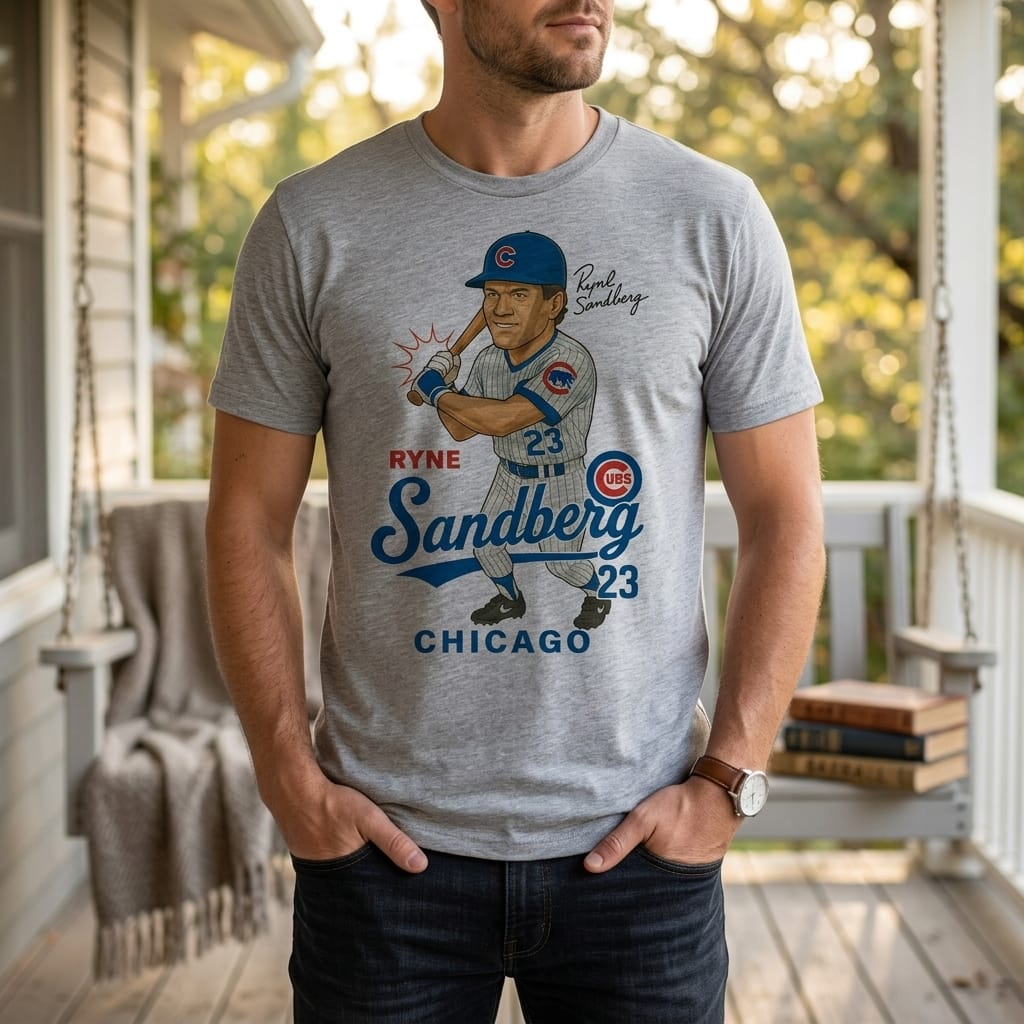 Chicago Cubs Legend Ryne Sandberg Retro Baseball 1991 Artwork Shirt