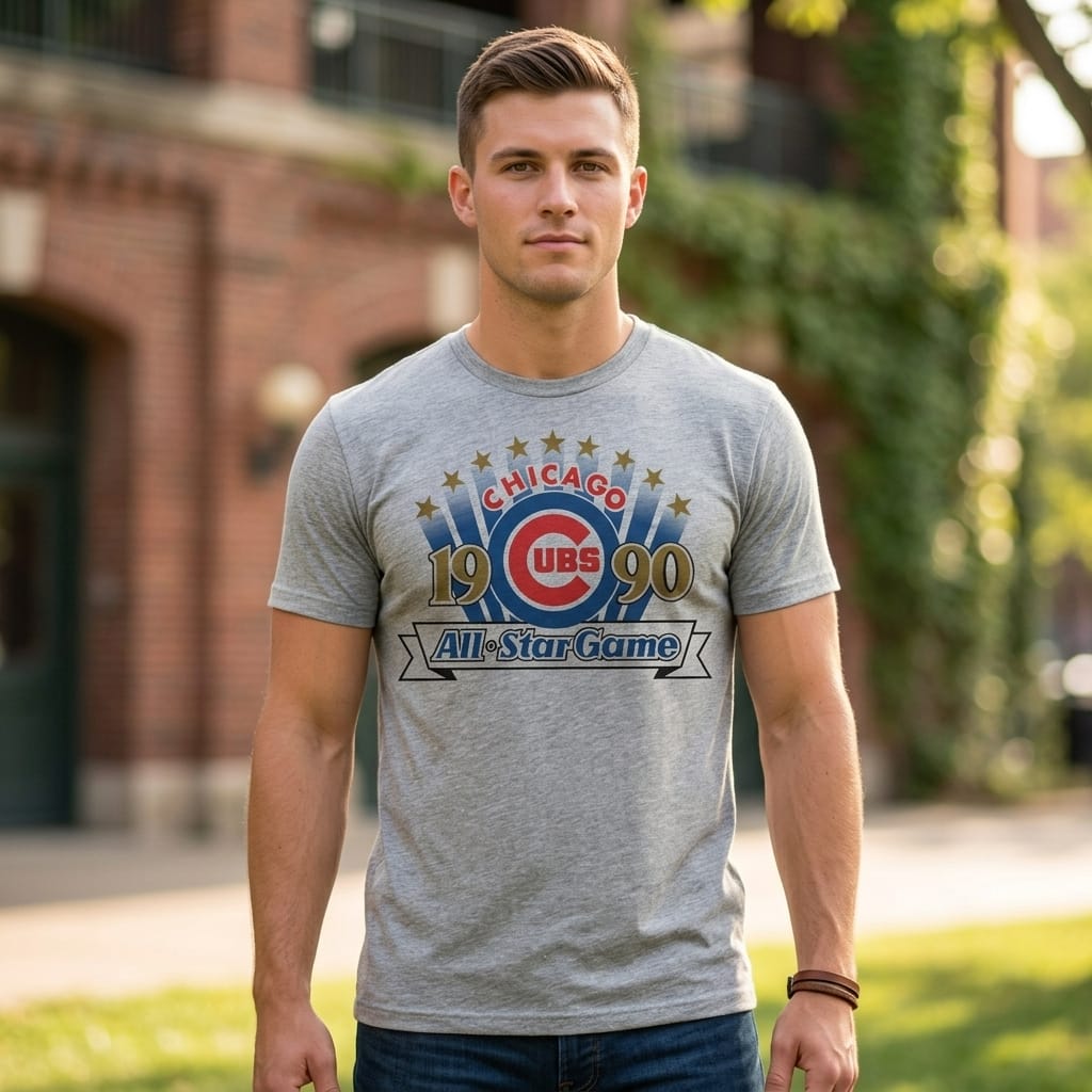Chicago Cubs Retro All Star Game Baseball 1990 Artwork Shirt