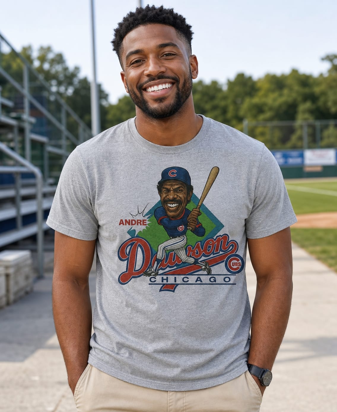 Chicago Cubs Retro Andre Dawson Baseball 1987 Artwork T-Shirt