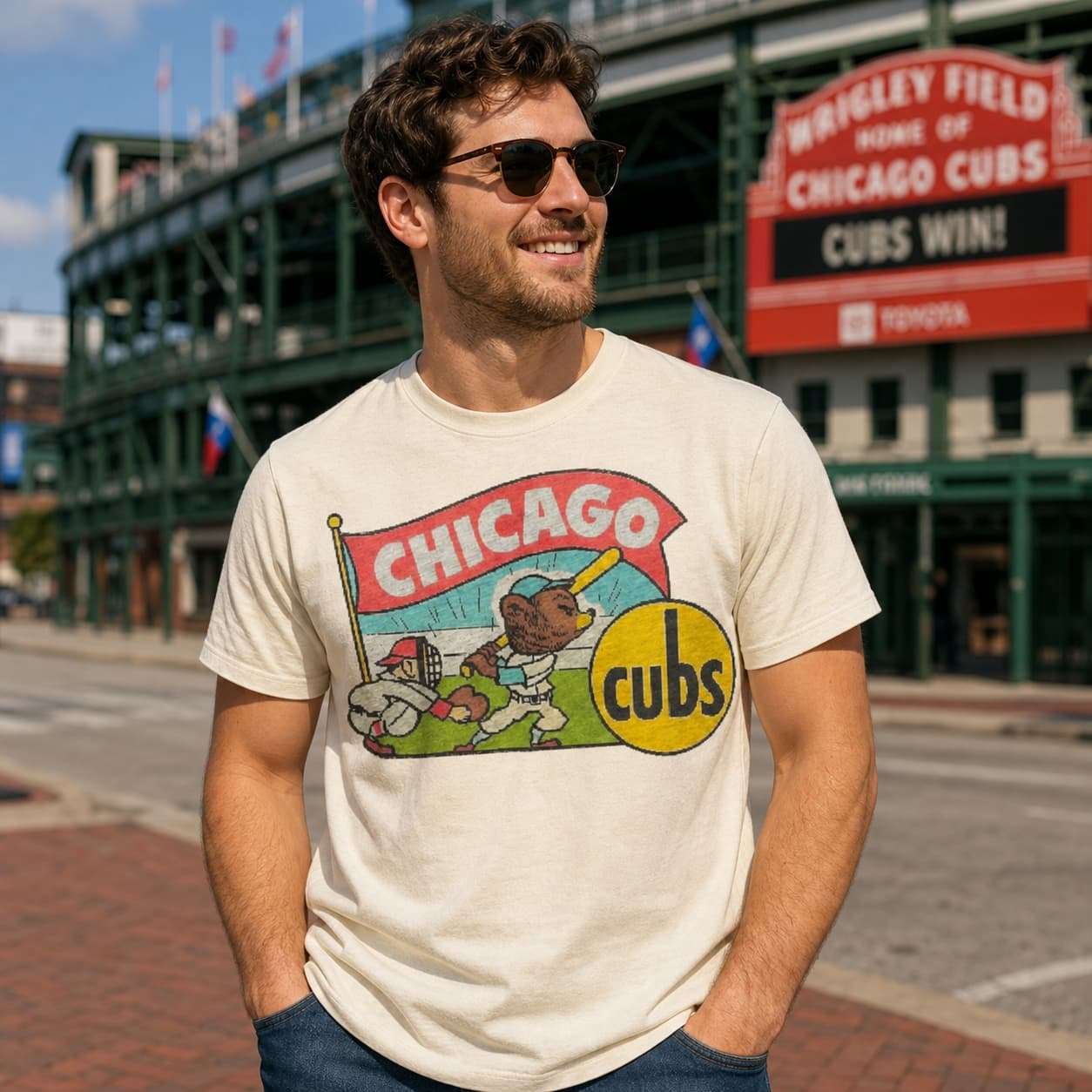 Chicago Cubs Retro Baseball 1950 Artwork Shirt