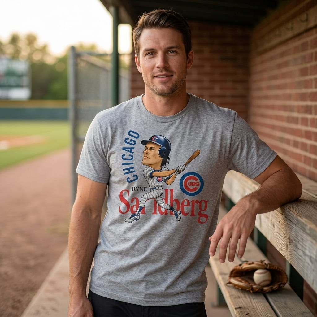 Chicago Cubs Ryne Sandberg Retro Baseball 1989 Artwork Shirt