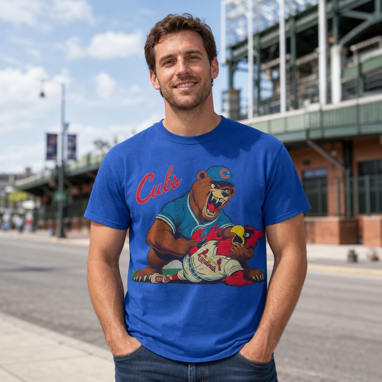 Chicago Cubs vs. St. Louis Cardinals Retro Rivalry Baseball 1989 Artwork Shirt