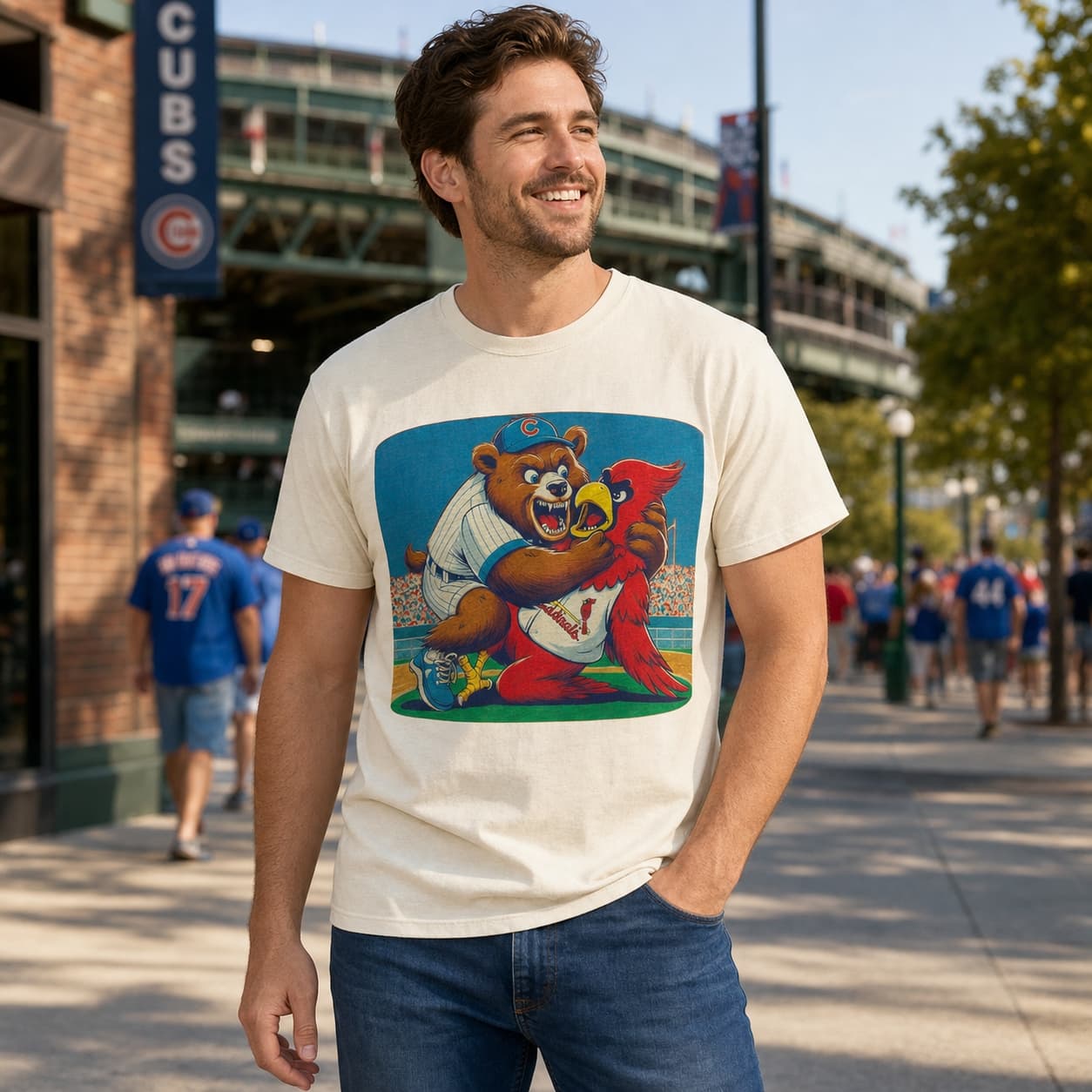 Chicago Cubs vs. St. Louis Cardinals Retro Rivalry Baseball 1992 Artwork Shirt