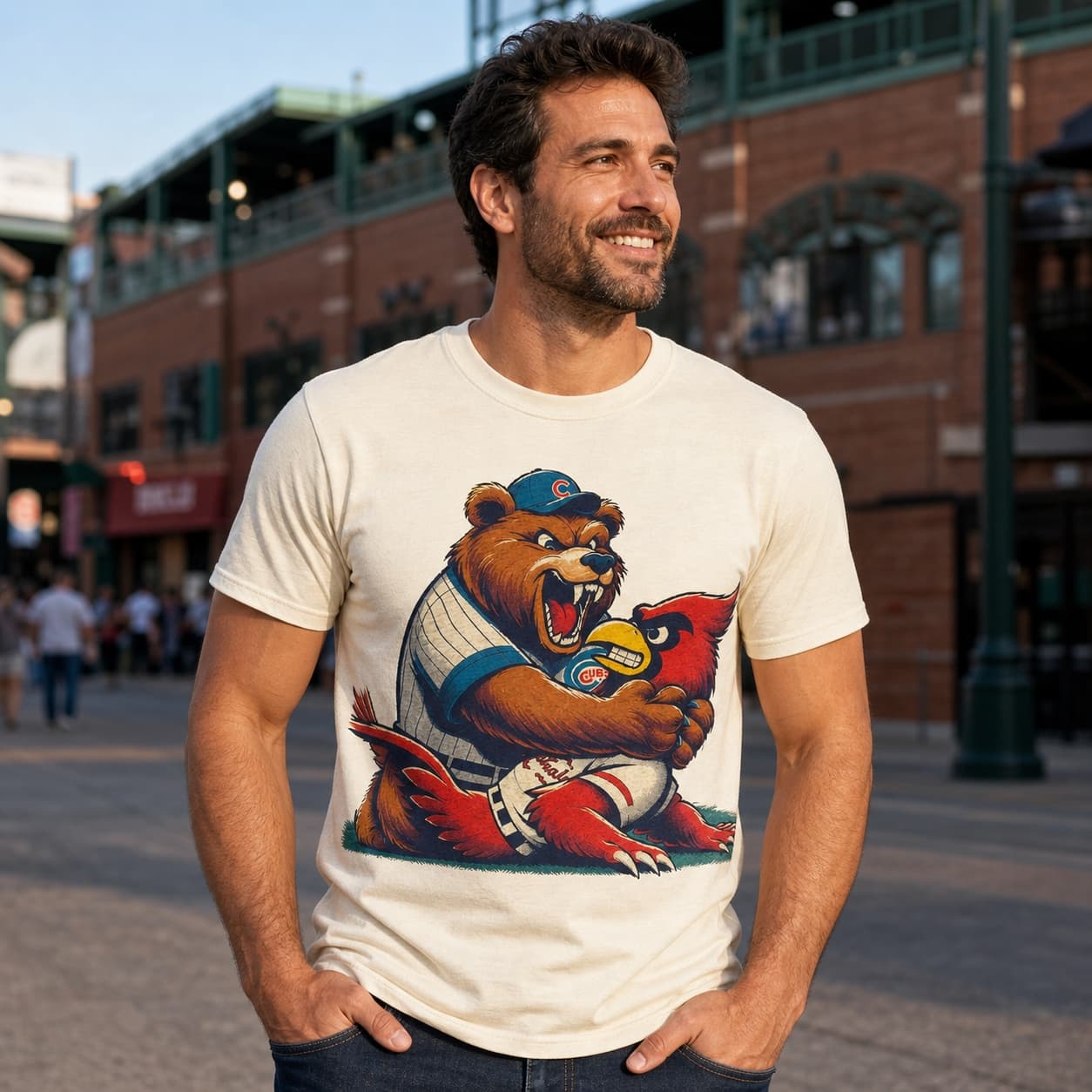 Chicago Cubs vs. St. Louis Cardinals Retro Rivalry Baseball 1994 Artwork Shirt