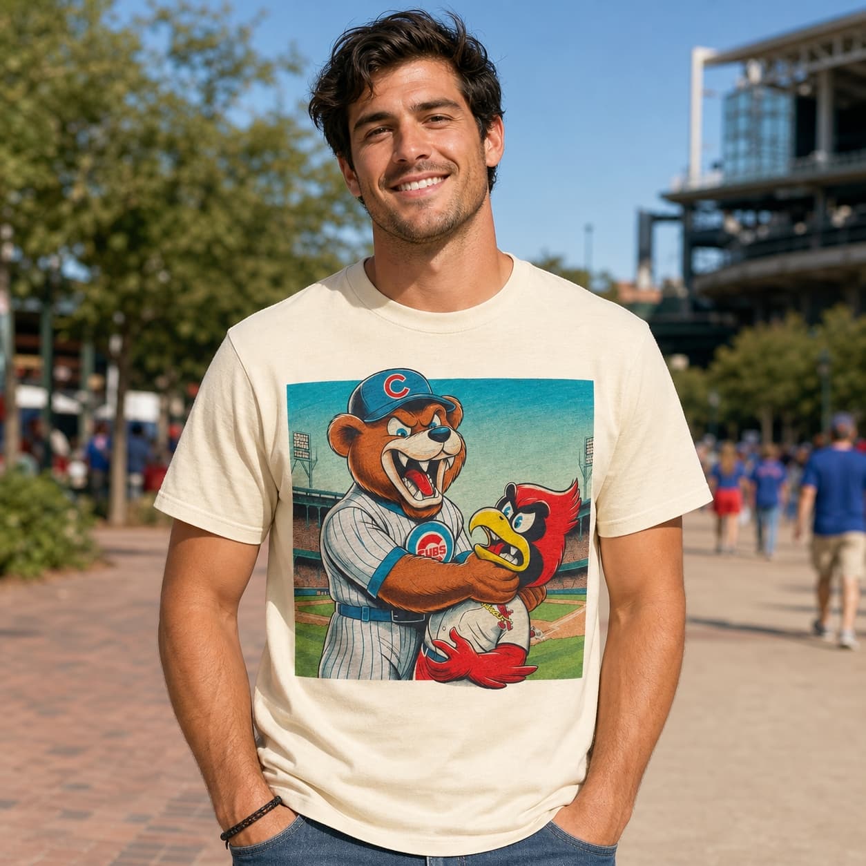 Chicago Cubs vs. St. Louis Cardinals Retro Rivalry Baseball 1998 Artwork Shirt