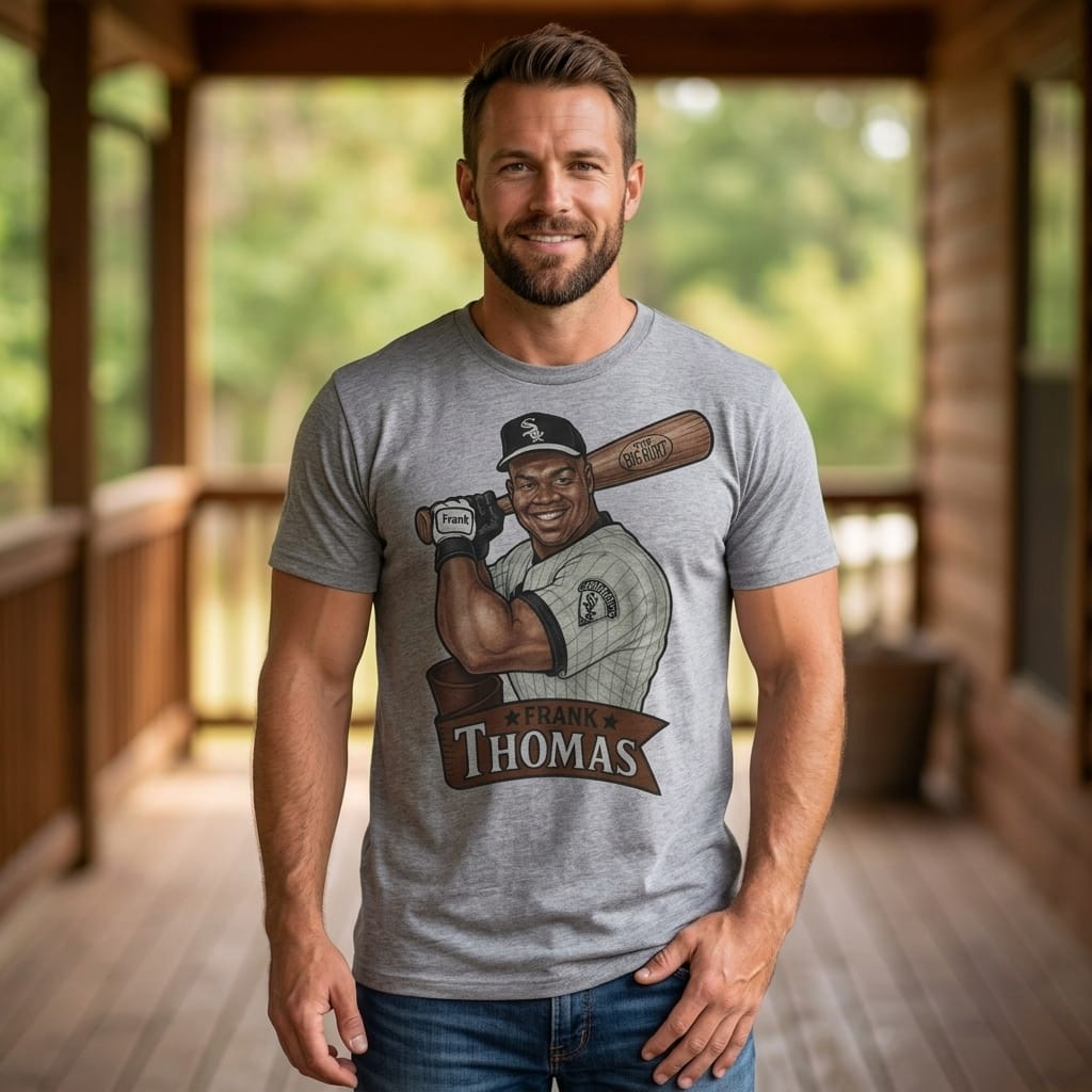 Chicago White Sox Frank Thomas Big Hurt Retro Baseball 1991 Artwork Shirt