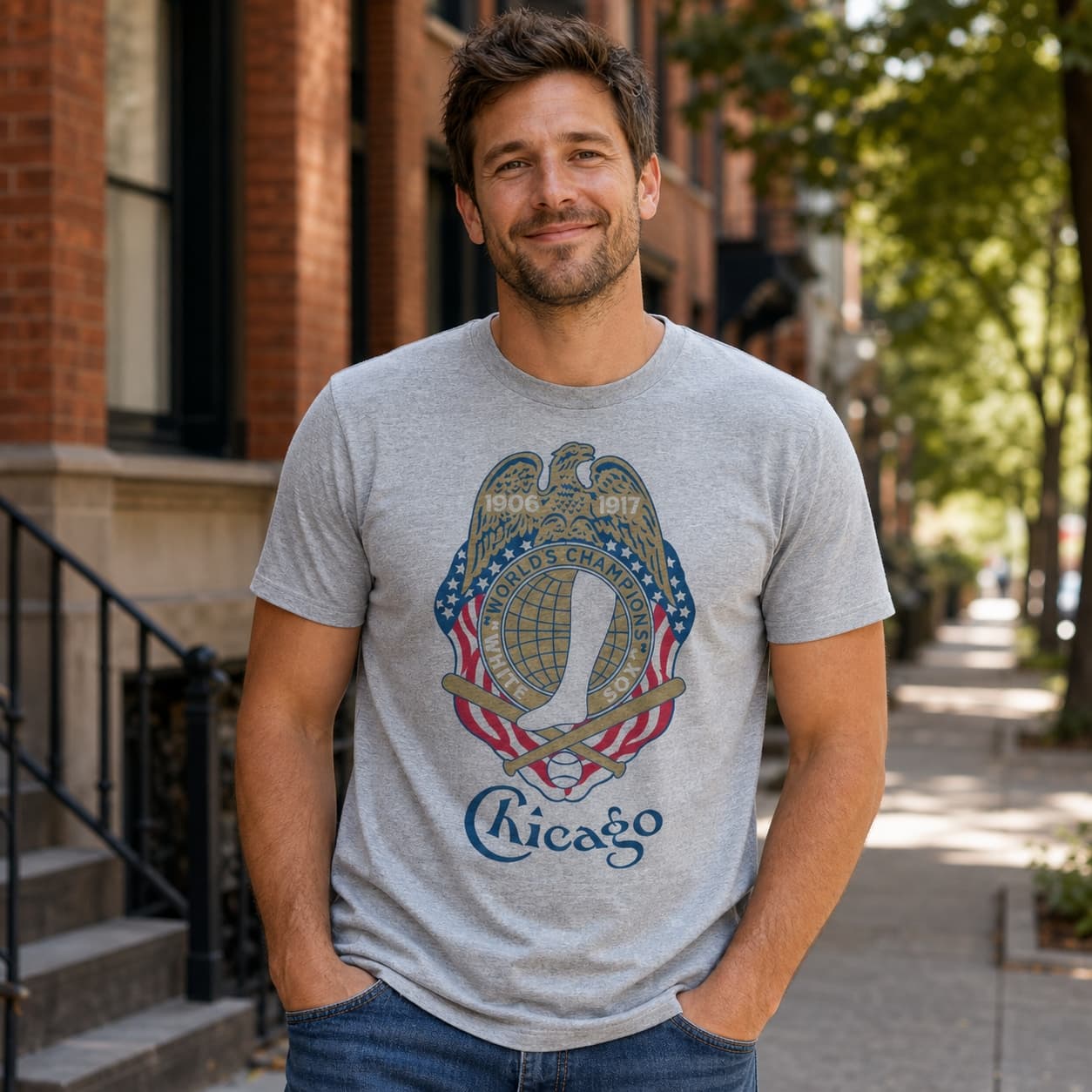 Chicago White Sox Retro Baseball World Champions 1906 & 1917 Artwork Shirt