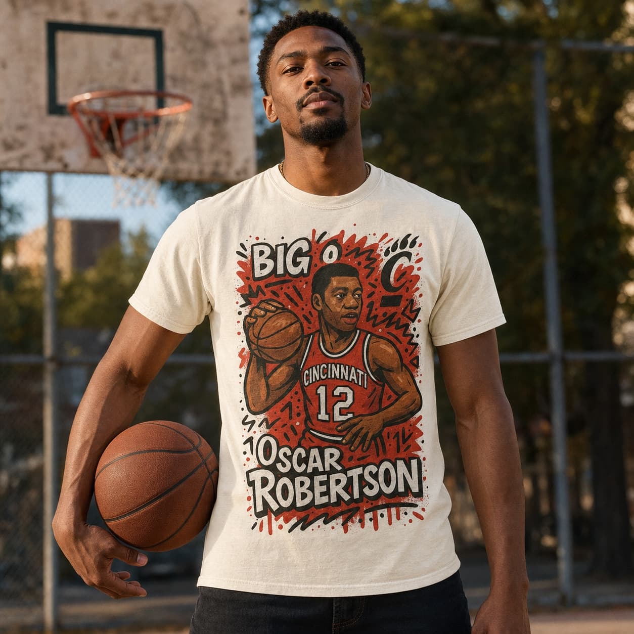 Cincinnati Bearcats Oscar Robertson Big O Exclusive Caricature Basketball Shirt