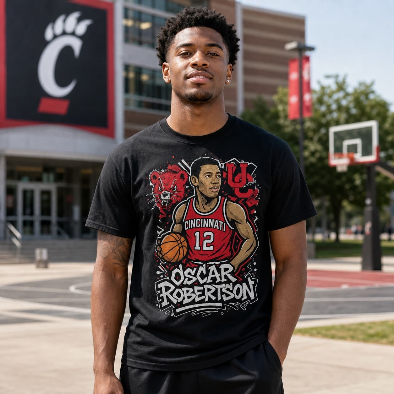 Cincinnati Bearcats Oscar Robertson Exclusive Caricature Basketball Shirt