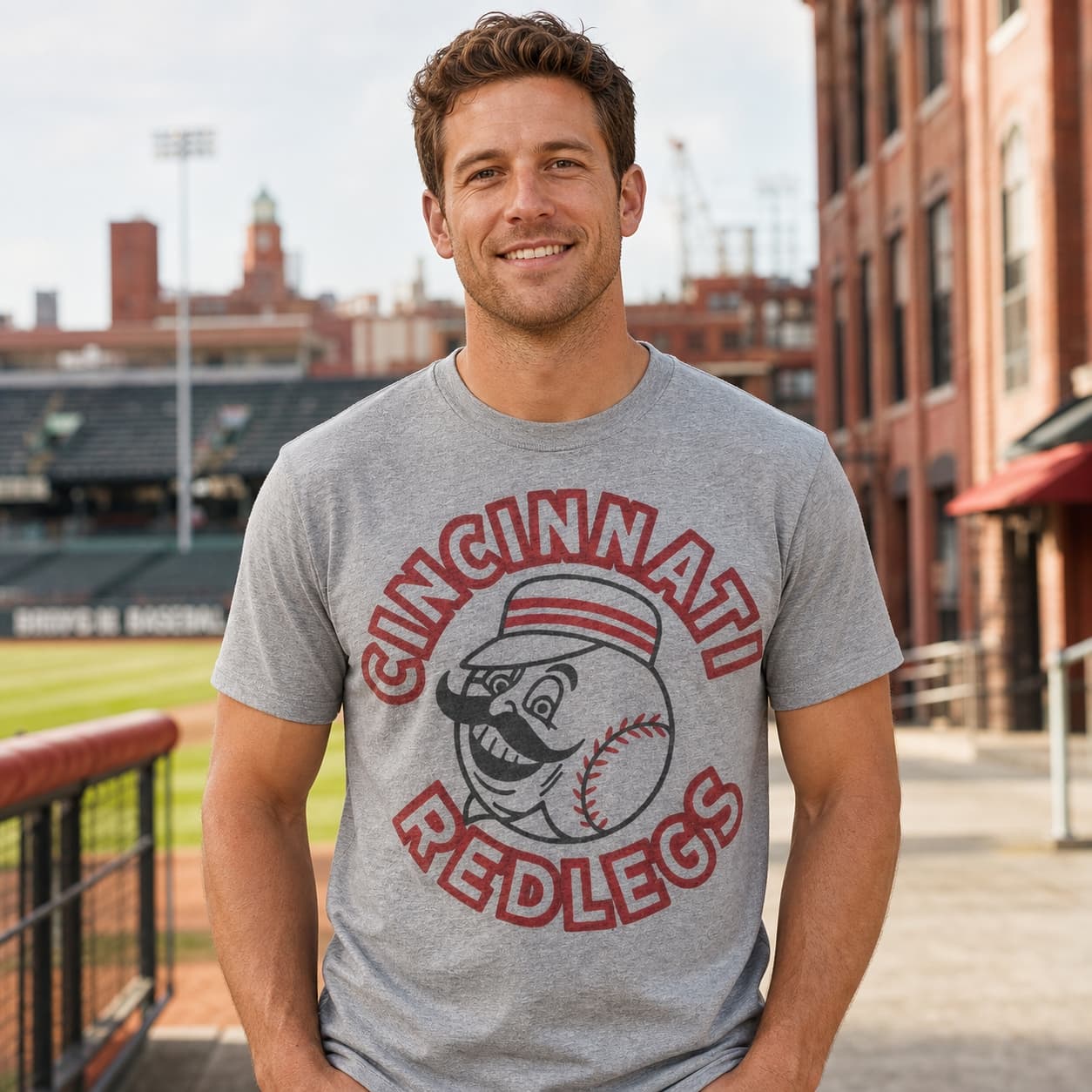 Cincinnati Redlegs Retro Baseball 1955 Artwork Shirt