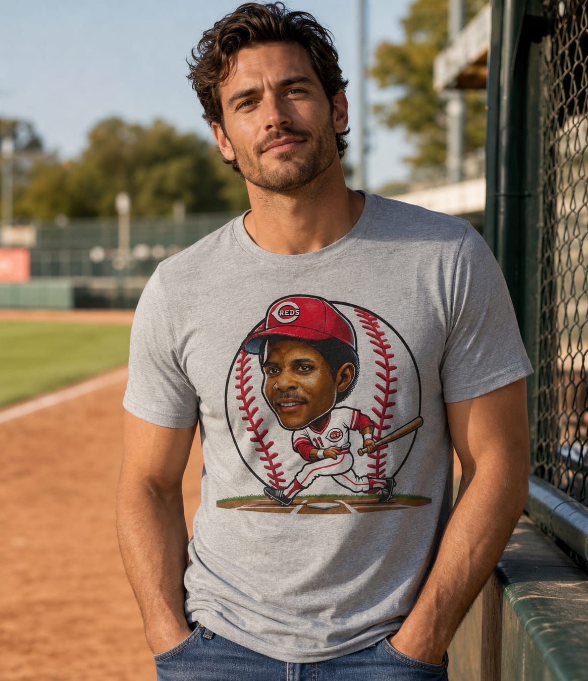 Cincinnati Reds Barry Larkin Captain Exclusive Retro Baseball Artwork Shirt