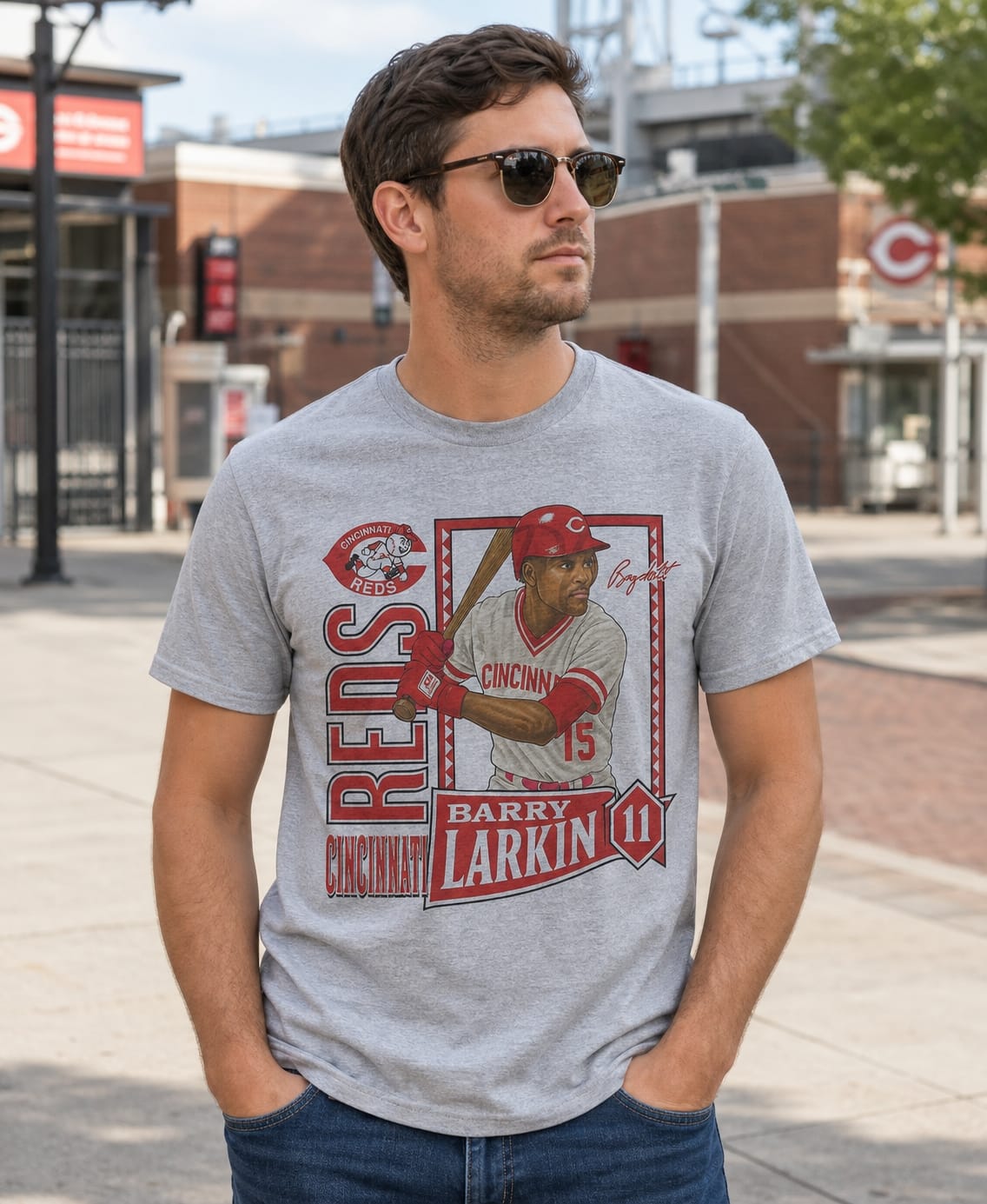 Cincinnati Reds Barry Larkin Retro Exclusive Baseball 1989 Artwork Shirt