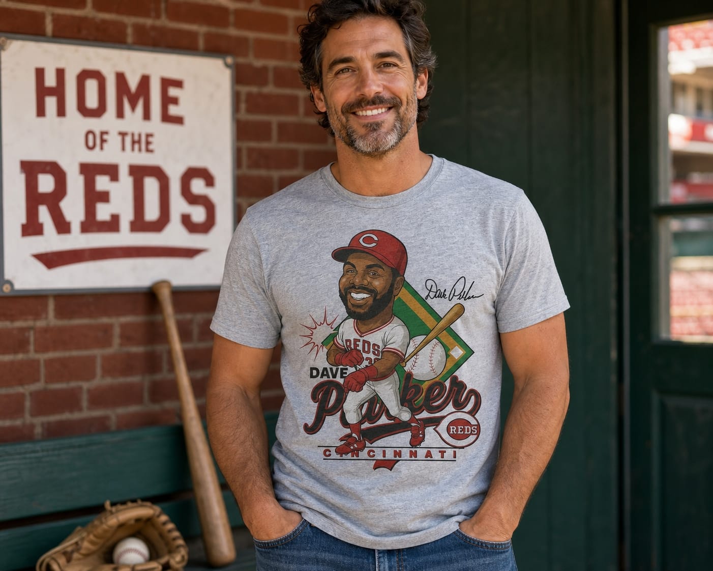 Cincinnati Reds Dave Parker Exclusive Retro Baseball 1985 Artwork T-Shirt